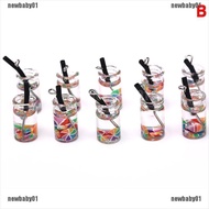 【NEW】 10pcsSet Sweet Drink Bottle Resin Charms Pendants DIY Earrings Jewelry