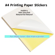 A4 printer paper stickers self-adhesive paper glossy sticker printing paper for inkjet laser matte sticker paper label