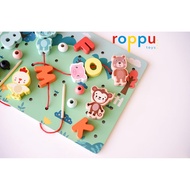 Roppu Wooden Animal ABC Beads With Tree 101pcs/ Children's Wooden ABC Animal Toys