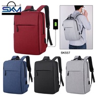 SKM Unisex Business Leisure Travel USB Laptop Backpack / Men's Backpack Beg Laptop/ Bag Galas SK557