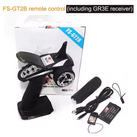 Flysky FS-GT2B 2.4G 3CH Gun RC Controller Complete Set with Receiver Battery USB Cable for RC Car Bo