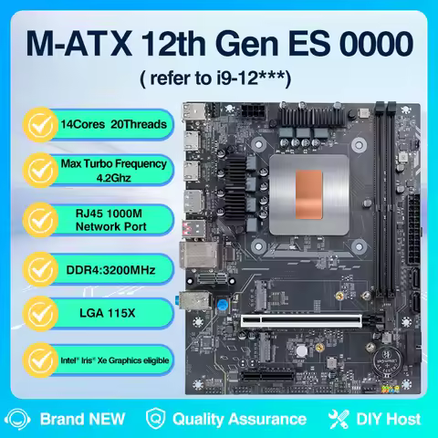 M-ATX 12th Kit Interposer i9 ES 0000 CPU Motherboard Combo(refer to i9-12***)14C20T DDR4 RAM PCIe2.0