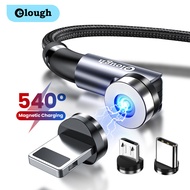 Elough 540 Rotate Magnetic Micro Usb / Type-C / Lightning USB Cable With Led Light for Mobile Phone