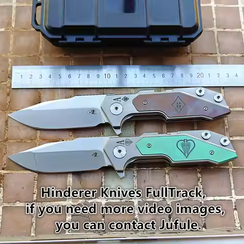JUFULE Hinderer FULLTRACK Titanium Handle Ceramic Bearing 154CM Steel Tactical Pocket Camp Hunt Outd