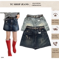Lightly Ripped A-Line Jean Skirt TC SHOP JEANS BIGSIZE 55kg-90kg JEANS Code 2106