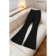 Waist flared pants help show slimmer waist - Plain flared pants with big waist Legging Seluar Wanita