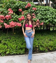 MOTTOM - NAKEE JEANS นาคี กางเกงยีนส์ผู้หญิงทรงเอวสูงขาม้า