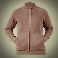 Sweater Rajut Tebal Bahan Wol Resleting Depan Turtleneck Pria Wanita Sweter Wol Tebal
