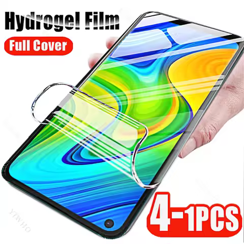 4-1pcs for Xiaomi Redmi Note 9S 9T 9 8 8T Pro Max Lite 2021 4G 5G Screen Protector HD Hydrogel Film 
