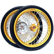 LC135 Set Takasago Excel Asia 160X17 Gold, SYS Hub Gantang, RCB Lidi/Spoke Chrome One Set with Tyre
