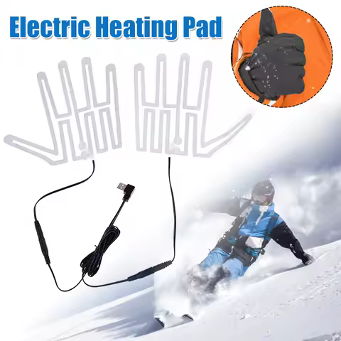 Five-Finger Gloves Heating Pad Carbon Fiber 5V Glove Heating Sheet Thermal Insulation for Outdoor Sk