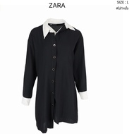 ZARA-เดรสแขนยาวคอปก-สีดำ-D072-2