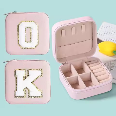 New Creative Letter Jewelry Box Portable Travel Ring Necklace Stud Earrings Storage Box