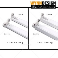 T8 4FT / 2FT LED Casing Tube Fitting Single / Double Fitting Kalimantang Lampu Terang (T8 Cube Casin