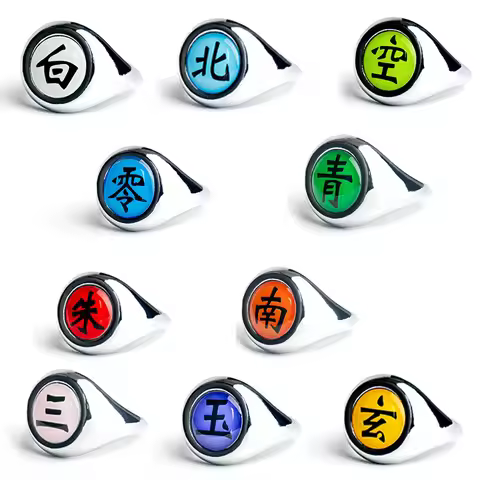 Anime Naruto Ring Metal NARUTO Cosplay Accessories Costumes Prop Akatsuki Itachi Metal Jewerly Kids 