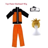 ชุดคอสเพลย์นารูโตะ Uzumaki Naruto Cosplay Costume Jacket Pants Headband สไตล์คลาสสิก สําหรับผู้ใหญ่ 