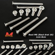 Bolt L M6 (Bolt Thread 10) Stainless Slim Spiral & POLOS 1.2cm 1.5cm 2cm 2.5cm 3cm 3.5cm 4cm 5cm 6cm