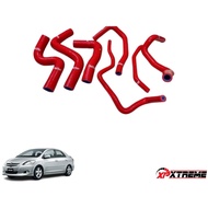 SILICONE RADIATOR HOSE FULLSET TOYOTA VIOS NCP93 2007-2019 REDSUN RED [7PCS]