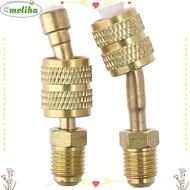 MOLIHA 2pcs R410A Adapter, 5/16 inches SAE Female Mini Split Adapter, 45 Degree Angled 1/4 inches Ye