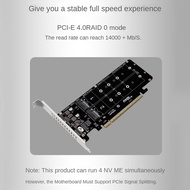 (HYXW) Double-Sided 4-Disk NVME Card PCIeX16 to M.2 M-Key NVMEx4SSD 2U Server Array Expansion Adapte