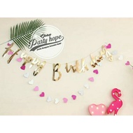 HBD GOLD Bunting flag / gold cutting writing banner / HBD banner / Flag banner