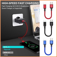 USB To USB C Cable 25cm Extra Long USB C Cable Phone Charger Wire Braid Portable Data Transfer Fast 