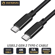 USB C to USB C Cable 100W USB 3.2 Type C Gen2 20Gbps Data Transfer Cable PD Fast Charging 4K Video M