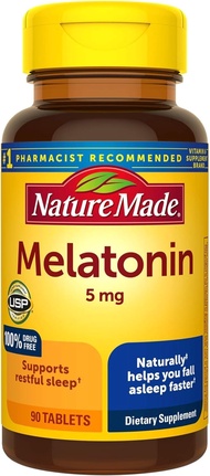 Nature Made Maximum Strength Melatonin 5 mg Tablets 90 Ct (2 Pack)