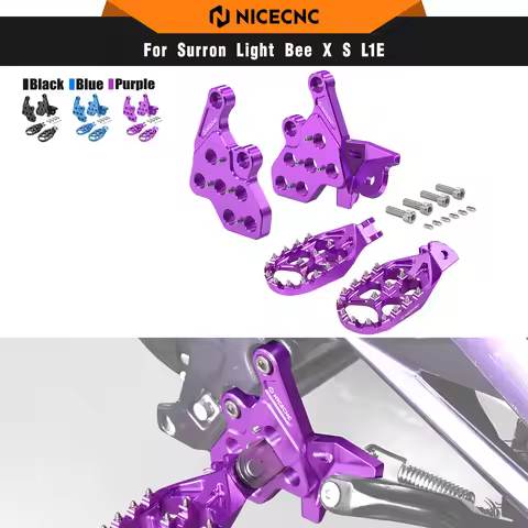 NICECNC For Surron light bee X S L1E Enlarged Aluminum Foot Pegs Footrest & Bracket For Segway X160 