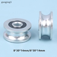 [gongjing3] 1Pc 8*30*14mm Rolling Bearing Pulley Wheel, U Grooved Wheel, 6x30x14mm Track Guide Wheel