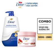 Combo Sữa tắm Dưỡng thể Dove 500g Da Mịn Hương Hoa 500g + Tẩy Da Chết Dưỡng Ẩm Dove Hương Hoa Anh Đà