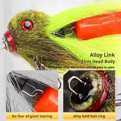 Mouse Baby Swimbait Bucktail Mouse Lure Mustache Rig Game Hand-Tied Muskie Solid Body Tackle Hair Pi
