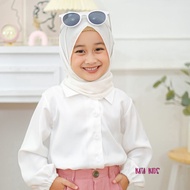 Kemeja putih anak perempuan kekinian 1-12\tahun  kemeja lengan panjang