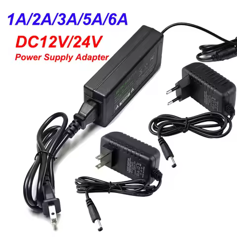 AC110-240V Power Adapter AC to DC 24V 12V 1A-6A Converter Transformer EU US AU UK Plugs for LED Stri