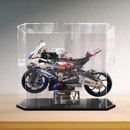 Acrylic Display Box Suitable for Lego 42130 BMW Motorcycle Building Block Mold Assembly Model Dustproof Box Storage Cover