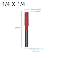 ANQII โลหะผสมอัลลอยด์ ดอกสว่านตรงสองด้าน ด้าม1/4 "1/2" เครื่องมืองานไม้ เครื่องกัดไม้ ที่มีคุณภาพสูง สล๊อต บิตเราเตอร์ขลุ่ยคู่ ไม้สำหรับไม้