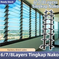Tingkap Nako Cermin 6/7/8 Layers Blade Naco Window Louver Aluminium Window Frame Louvres Window Limi