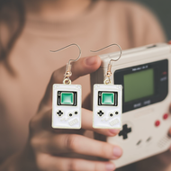 90s Nostalgia Ear Studs with Tetris Game Machine Motif Y2K Design  Anting-anting Nostalgia 90-an Mot
