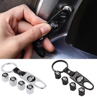 4PCS Alloy Car Tire Valve Stem Caps Wheel Covers Wrench Keychain For Infiniti FX35 Q50 Q45 G35 G37 i