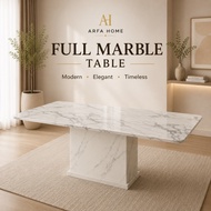 full marble meja dining table 5ft 6ft 7ft