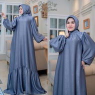 . K-FASHION Gamis Set Hijab Terbaru Kekinian Modern Simple Elegan Baju Wanita Model Baru Viral Outfi