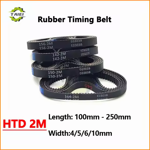 HTD 2M Rubber Synchronous Belt Length 100-250mm Width 4/5/6/10mm Drive Belt 2M 120 142 150 156 162mm