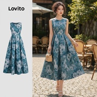 Lovito Women's Pleated Boho Dress for Spring/Summer L142ED635