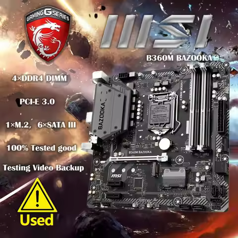 B360 Motherboard MSI B360M BAZOOKA LGA 1151 Supports 8th Gen Core i7/i5/i3/Pentium/Celeron 64GB DDR4