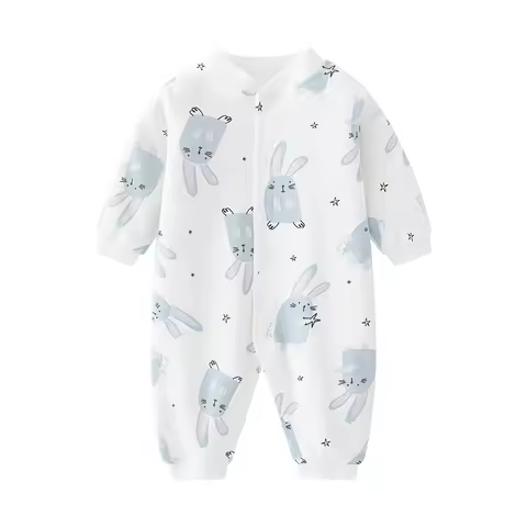 a standard baby jumpsuit 0-6 months baby clothes 3 months male baby one-piece rabbit thin cotton cra