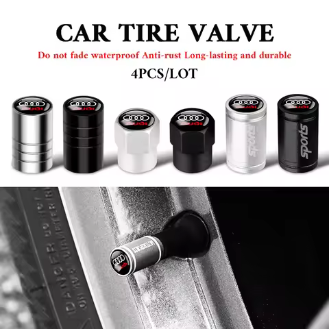 Car Wheel Tire Valve Caps Tyre Rim Stem Covers Airdust for OOOO Audi RS S SLINE A1 A3 8P A4 B5 B7 B8