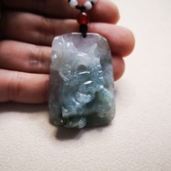天然緬甸翡翠A貨 A玉 糯冰種 帶棉 飄藍花 帶烏雞 龍牌 府上有龍 龍牌 仿古龍 吊墜 項鏈 掛件Natural Burmese jade A grade A jade glutinous ice 