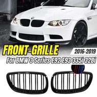 For BMW E92 E93 M3 325xi 320i 325i 325i 328i 330i 335i 2006-2009 2Pcs Car Style Black Front Kidney D