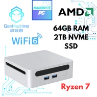 GenMachine AMD Ryzen 7 7730U Windows Mini PC DDR4 64GB RAM 2TB SSD PC Gaming PC Computer CPU Desktop