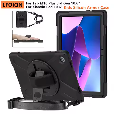 LFOIQN 360° Rotating Rugged Case For Lenovo Tab M10 Plus 3rd Gen 10.6 TB-125FU TB128FU Xiaoxin Pad 2